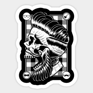 Hipster Skull Sticker